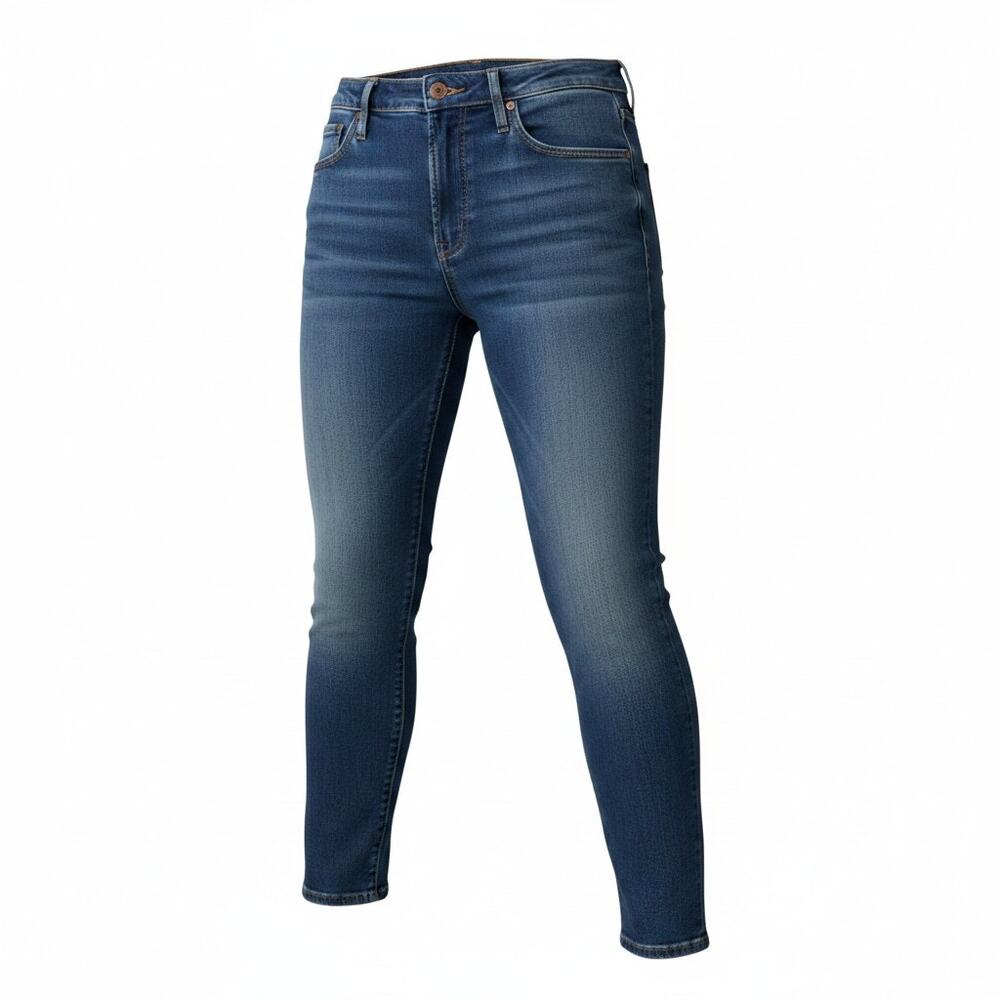 Mother THE STUNNER ANKLE FRAY Mid-Rise Skinny Leg Jeans  Medium Wash Women Sz 25